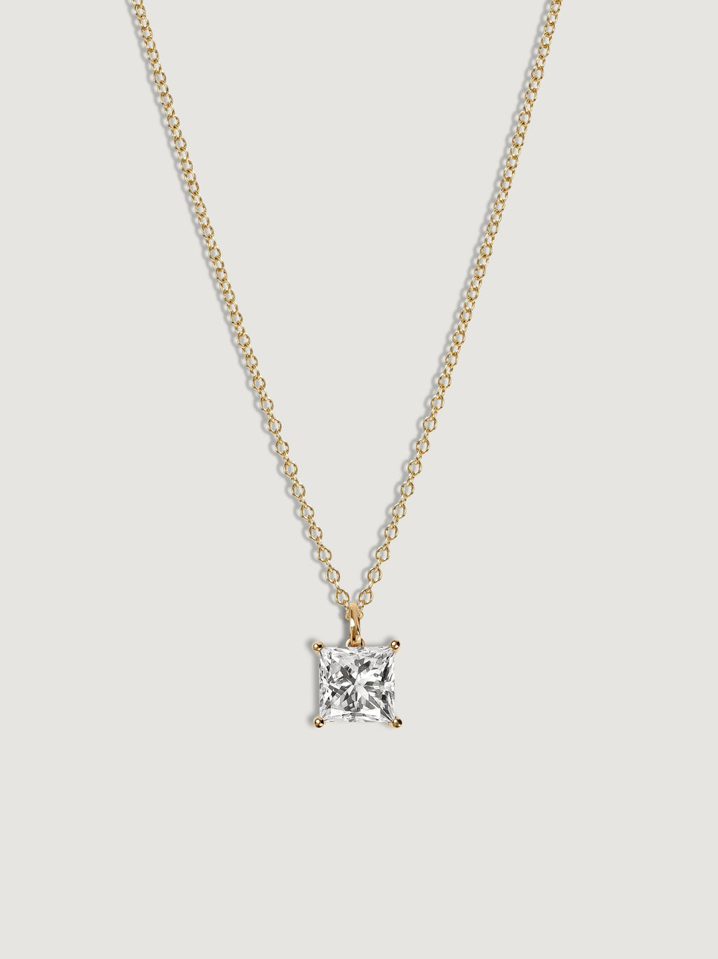 Lab-Grown Diamond 2.0 cttw Princess Solitaire Necklace