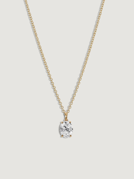 Diamonbliss Lab-Grown Diamond 1.0 cttw Oval Solitaire Necklace