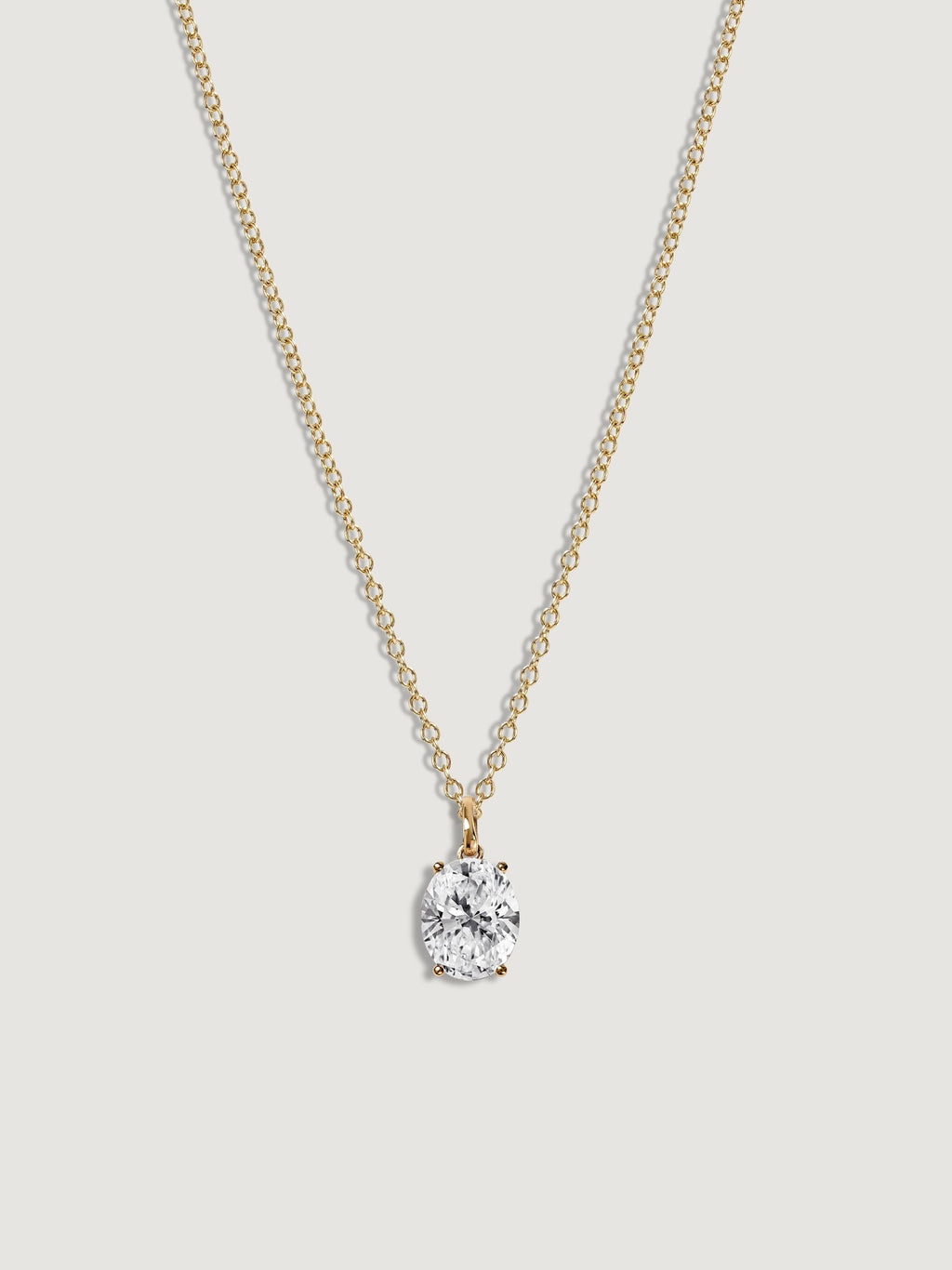 Lab-Grown Diamond 2.0 cttw Oval Solitaire Necklace