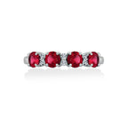 4mm Round Cut Ruby With Lab Grown Diamond Half Band Ring