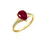 Ruby Pear With Lab Grown Diamond Accent Ring