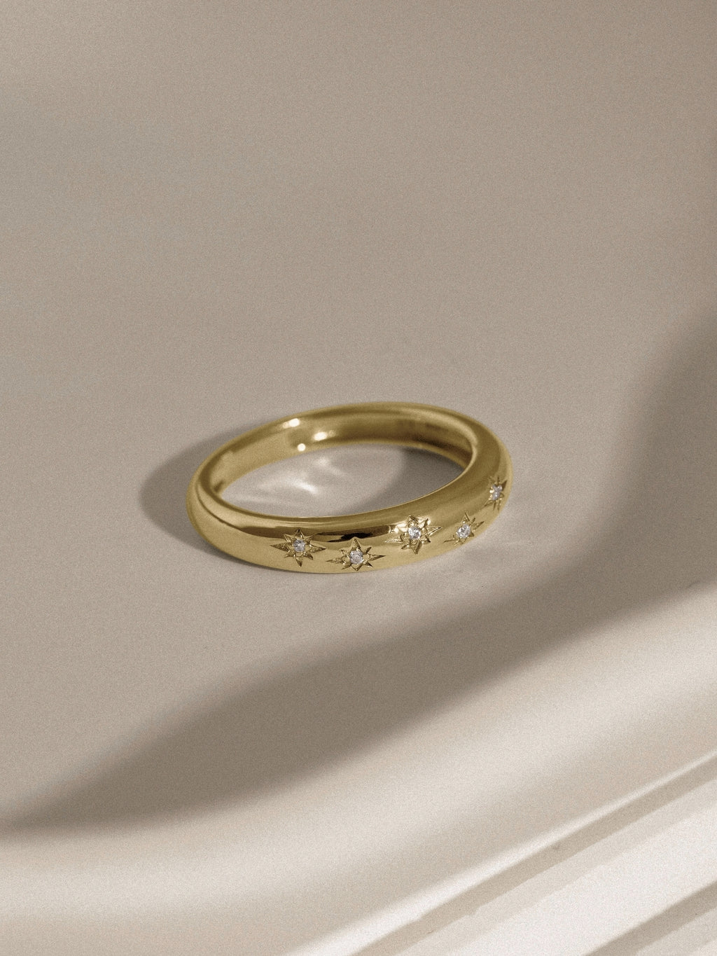 Lab Grown Diamond Starburst Dome Band Ring