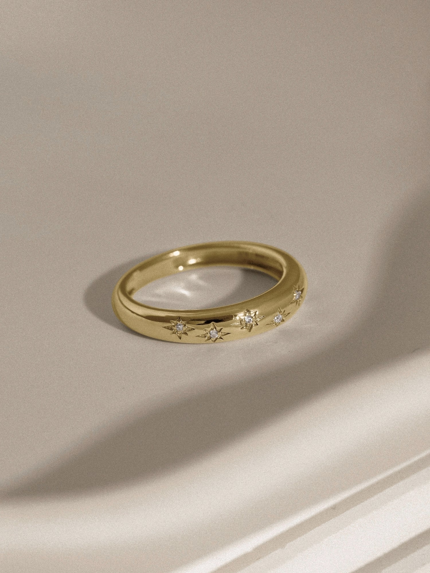 Lab Grown Diamond Starburst Dome Band Ring