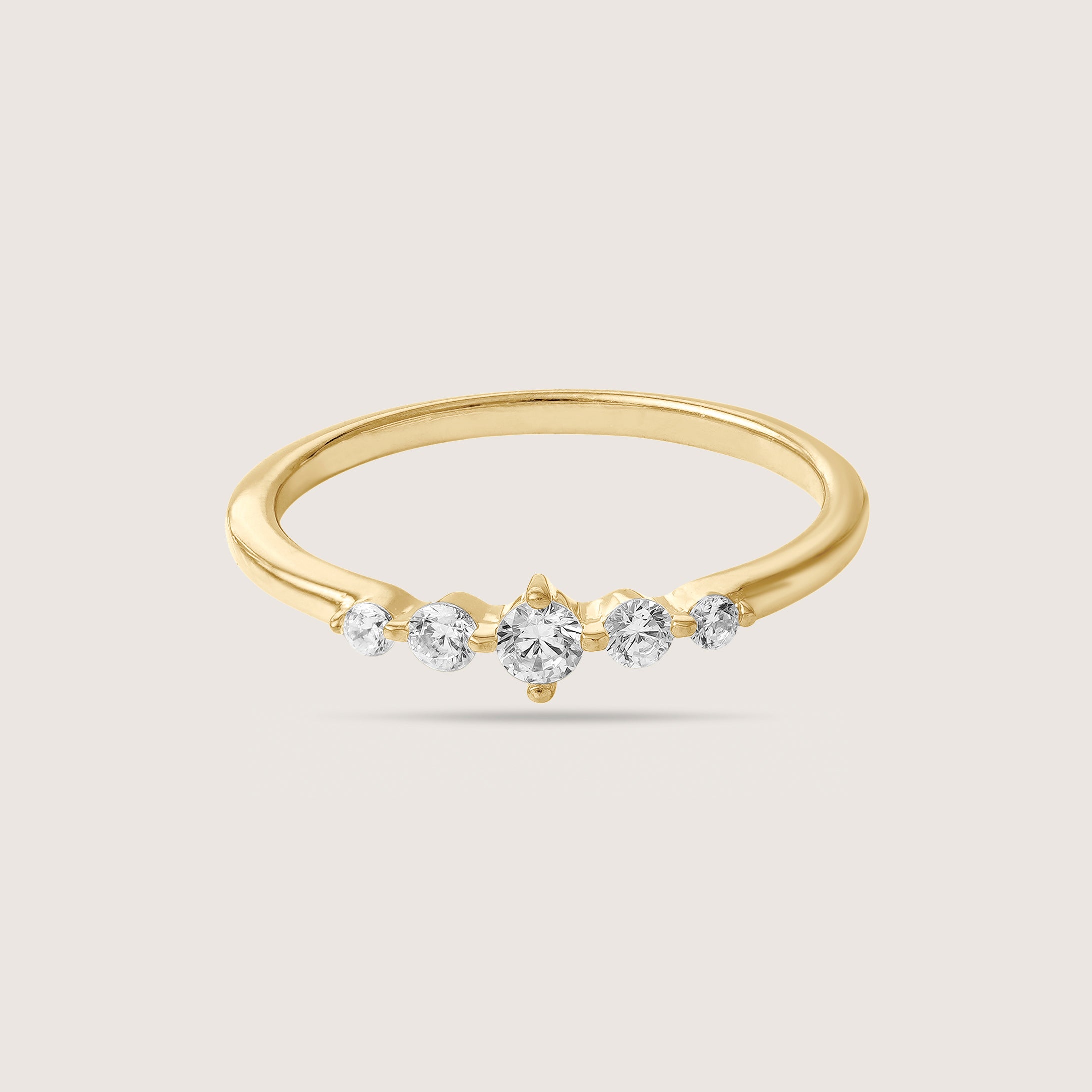 Lab Grown Diamond Graduated Five-Stone Band Ring