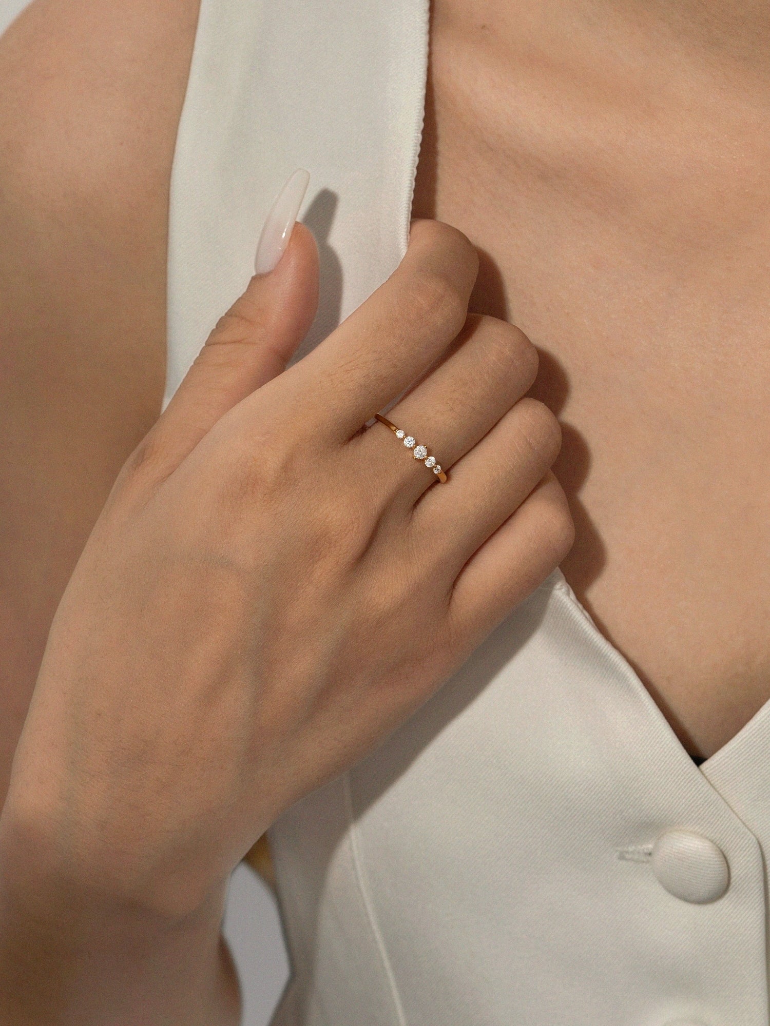 Lab Grown Diamond Graduated Five-Stone Band Ring