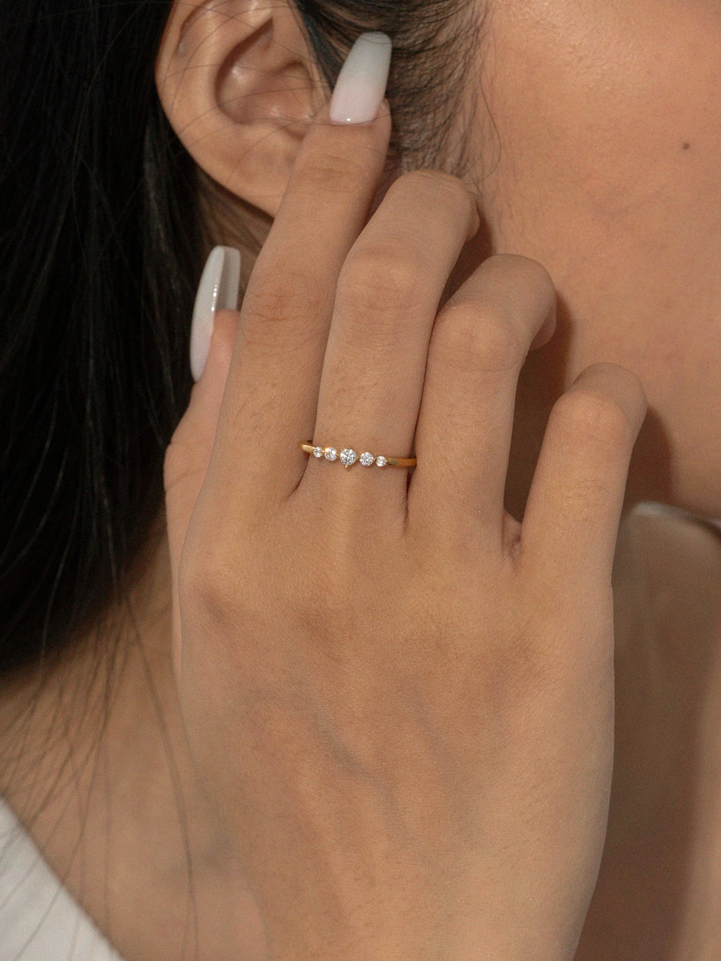 Lab Grown Diamond Graduated Five-Stone Band Ring