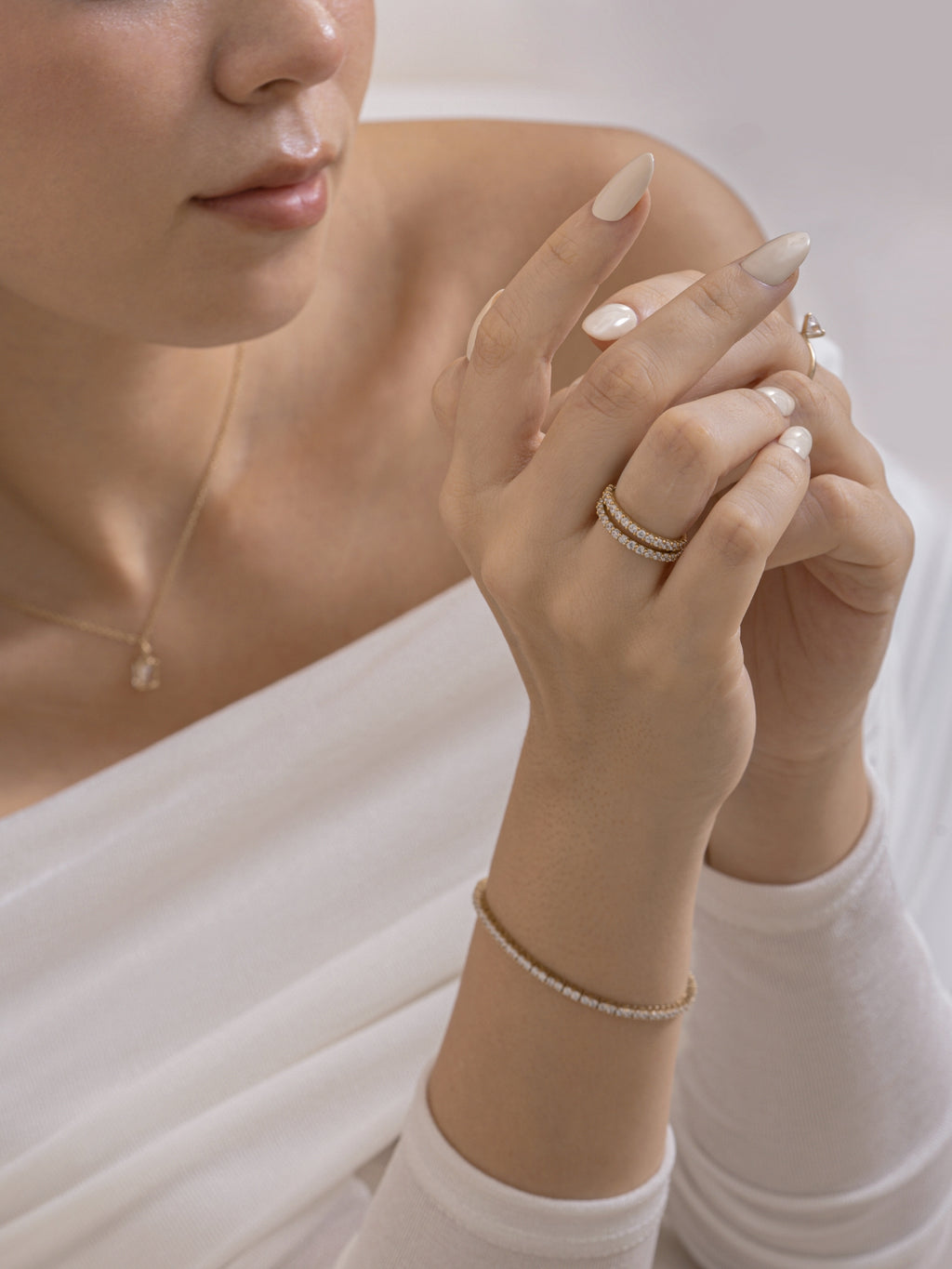 Lab-Grown Diamond 0.5 cttw Pave Half Band Ring