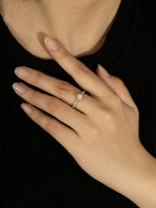 Lab Grown Diamond 0.66ct Round Cut Solitaire Ring with Pave Band