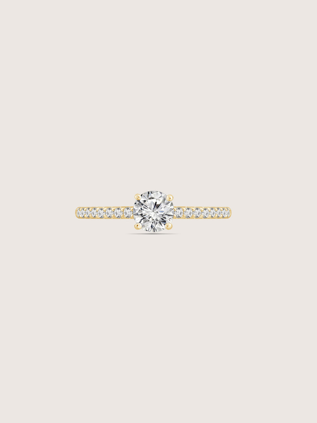 Lab Grown Diamond 0.66ct Round Cut Solitaire Ring with Pave Band