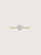 Lab Grown Diamond 0.66ct Round Cut Solitaire Ring with Pave Band