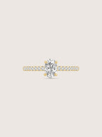 Lab Grown Diamond 0.66ct Oval Cut Solitaire Ring with Pave Band