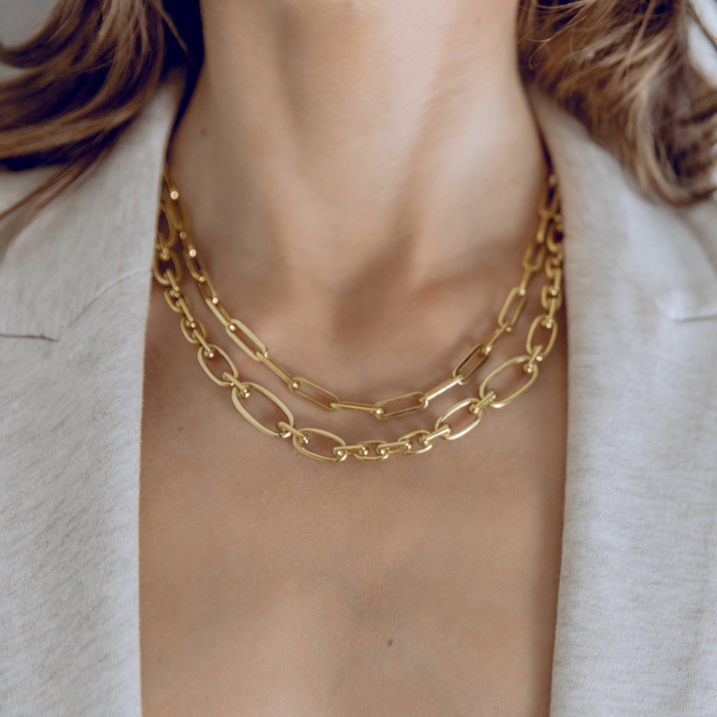 Figaro Chain Link Necklace