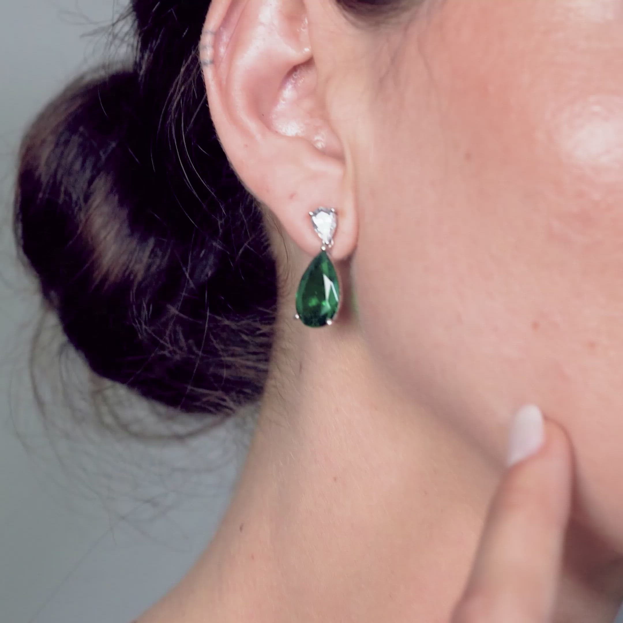 Emerald drop deals earrings