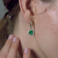 Halo Malachite Leverbacks Earrings