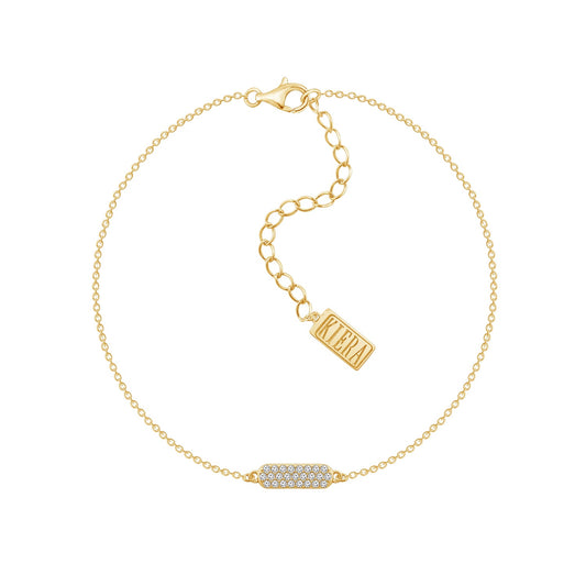 Cable Chain Anklet with Pavé Pendant