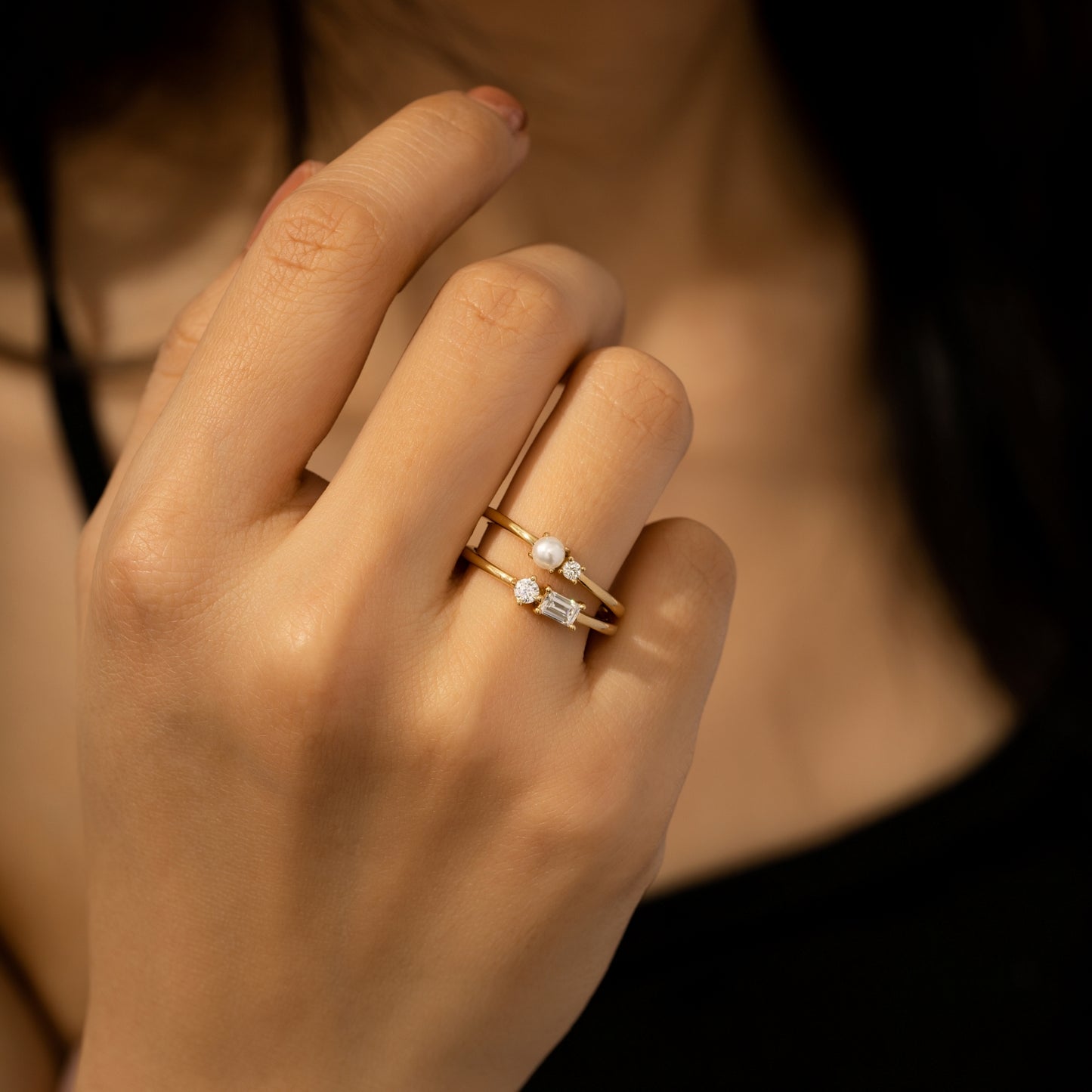 Pearly Duet Ring