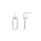 KIERA COUTURE Platinum Clad Sterling Silver Cubic Zirconia Double Link with Bar Drop Stud Earrings