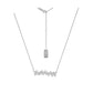 Wavy Baguette Bar Pendant Necklace