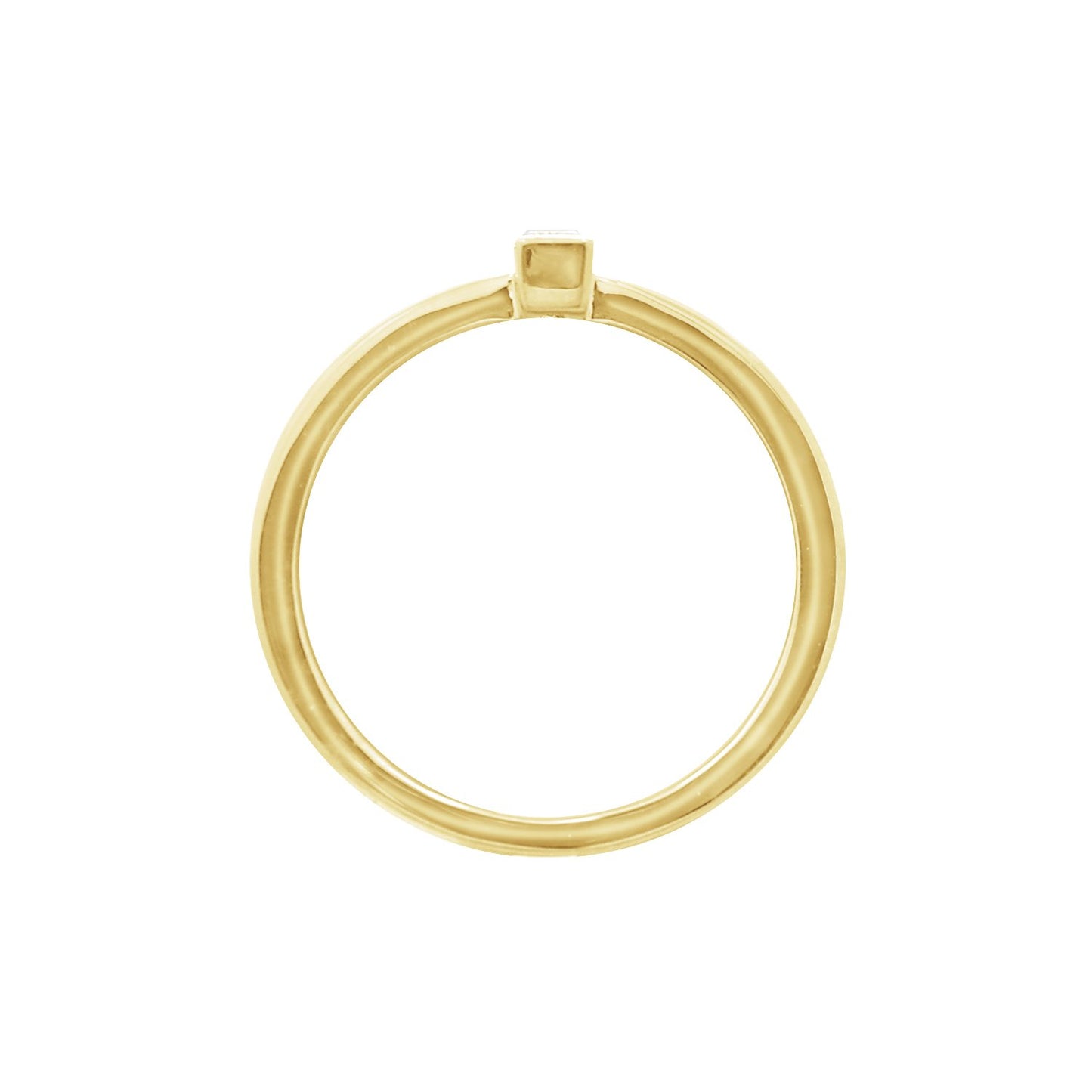 KIERA COUTURE RING BAR White Baguette Cut Yellow Gold Plated Sterling Silver Solitaire Daity Ring