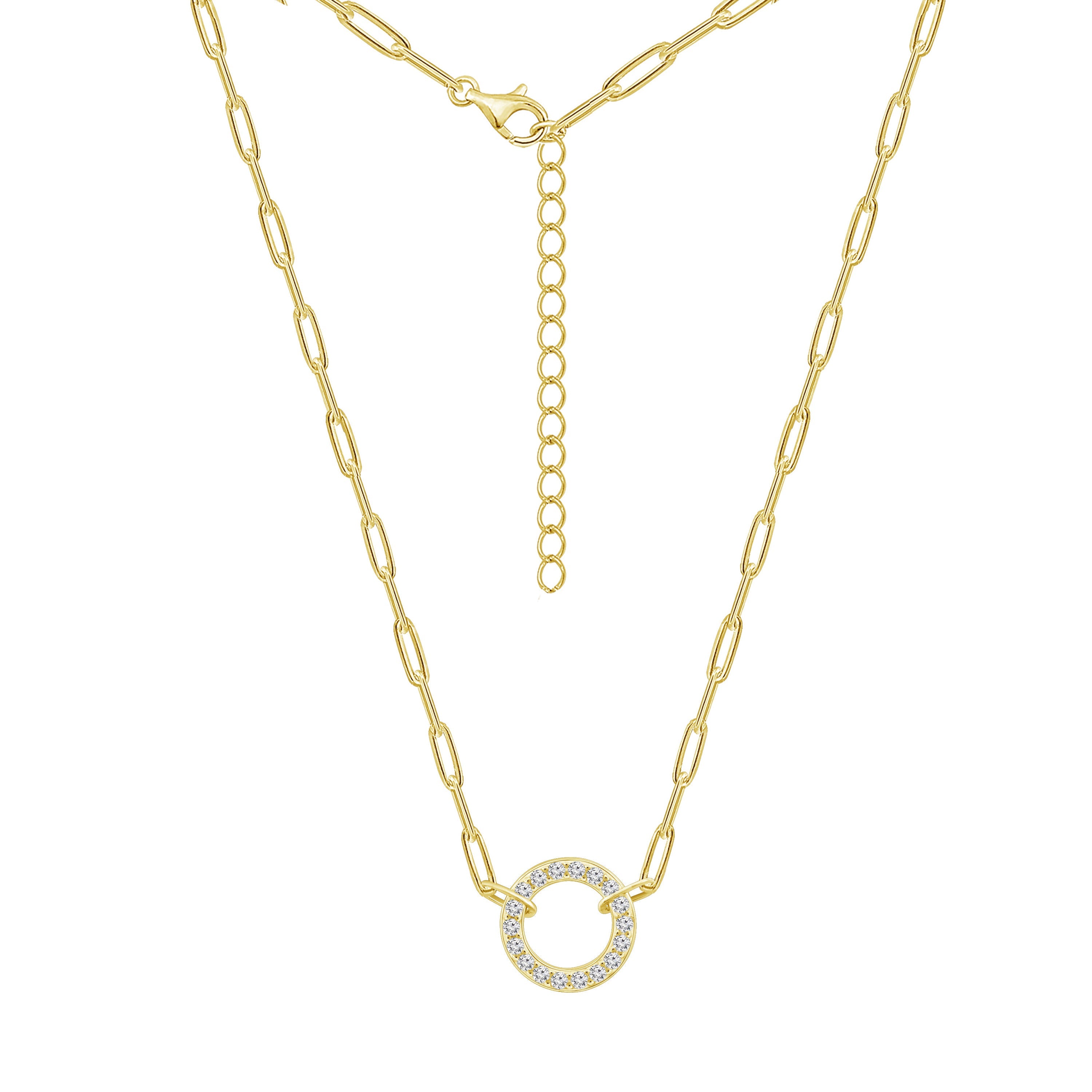 Triple Paper Clip Chain Necklace - Yellow Gold – Golden Tangerine