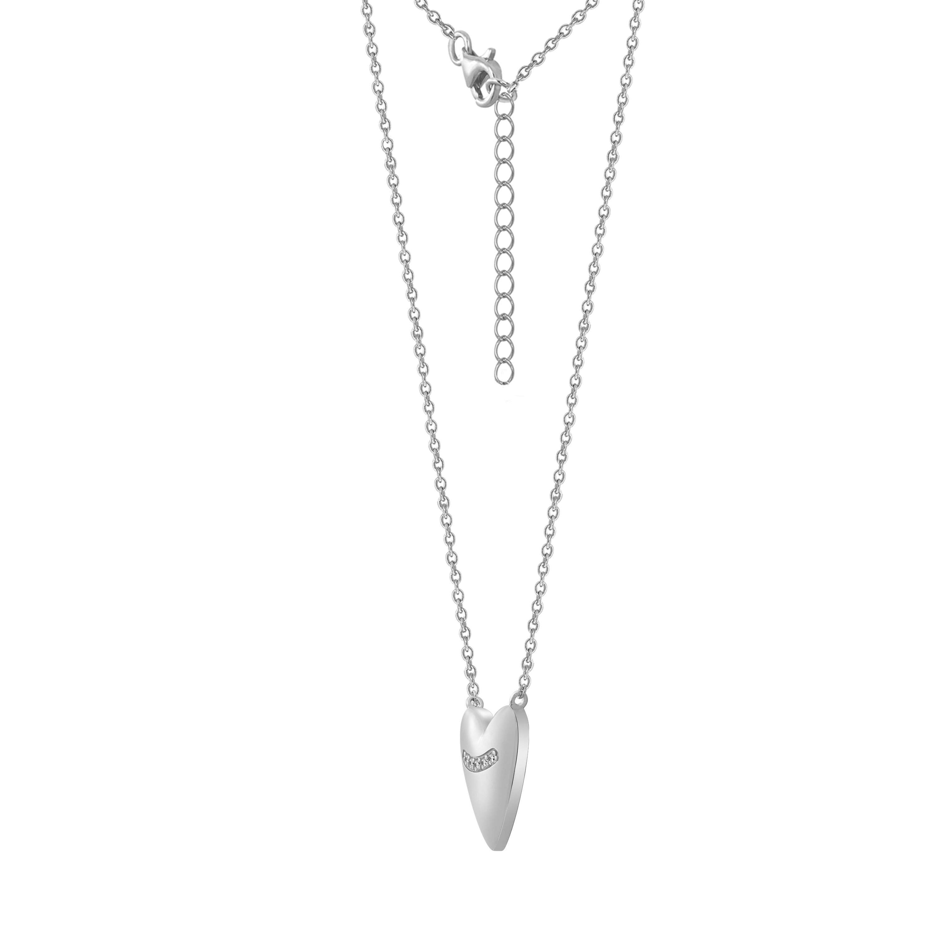 Sterling Silver Plated Heart Long Knot Necklace – Dunbar The Jeweller