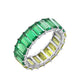 KIERA COUTURE Multicolored Princess Baguette Sterling Silver Band Ring - GEMOUR