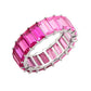 KIERA COUTURE Multicolored Princess Baguette Sterling Silver Band Ring - GEMOUR