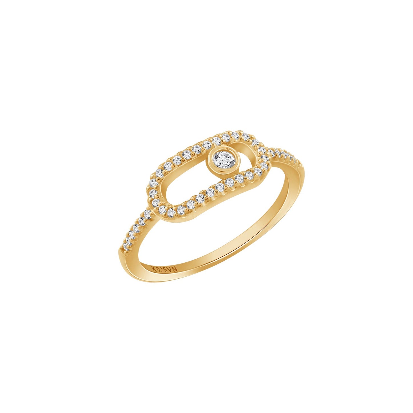 Pave Paper Clip Ring