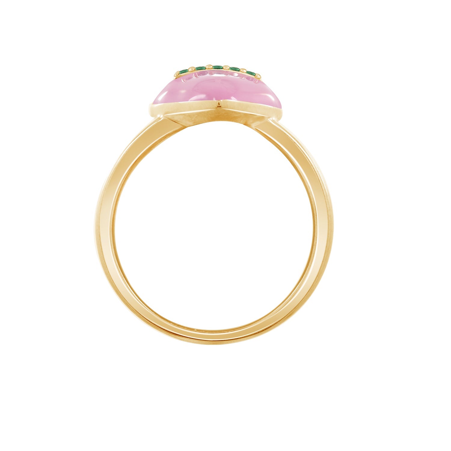 KAGAYD Pink Heart Ring Plated Womens Ring Zir-con Full Diamond