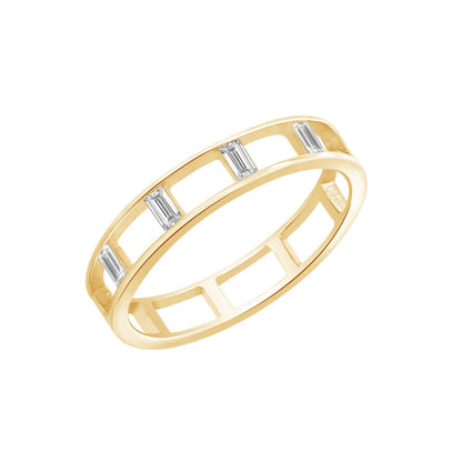 Vertical Baguette Hollow Band Ring