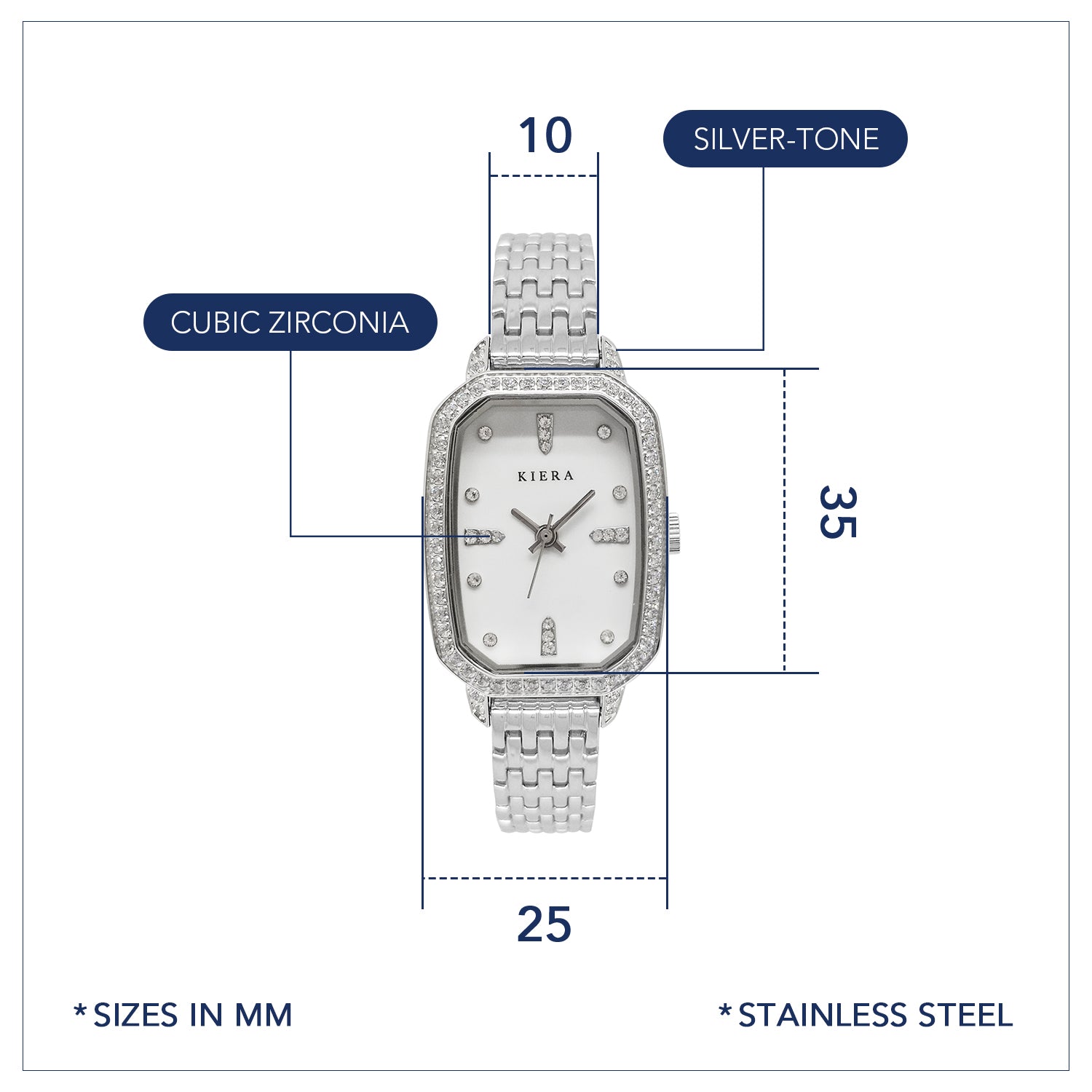 Octagon Stainless Steel Watch